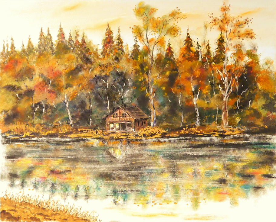 A Watercolor Art of The Lake